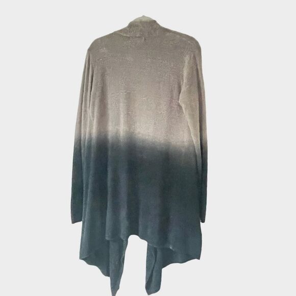 Barefoot Dreams Cardigan Open Front Ombre Pewter Midnight L XL - Picture 2 of 9